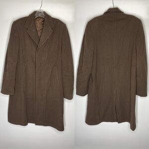 Vintage Brown Wool Union Made Trench Jacket Size 44
